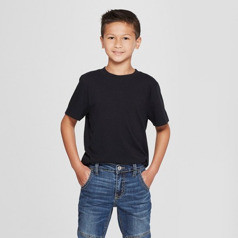 Boys' Short Sleeve T-Shirt - Cat & Jack™ Black XS