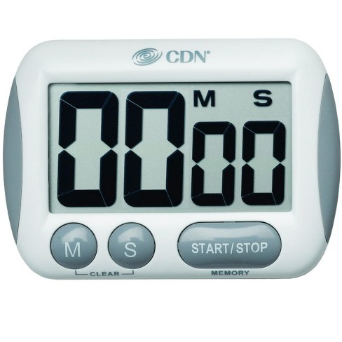 CDN Digital Timer and Clock Memory Feature, 6.8 x 4.5 x 0.9 inches, Cream