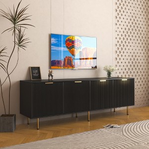 ORRD Modern Warm White TV Stand for 80 inch TVs w/4 Drawers - Media Console Cabinet for Living Room, Bedroom Storage - 1 of 4