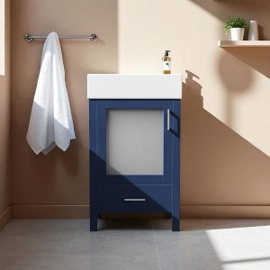 20 In Bathroom Vanity with Ceramic Sink, Soft-Close Door, Drawer, and Open Back for Small Bathrooms ,freestanding vanity Cabinet - 1 of 4