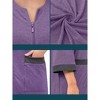 PAVILIA Women Zipper Robe, Loungewear Dress Lightweight Sleepwear Housecoat Nightgown Long Bathrobe, Jersey Robe with Pocket - 4 of 4