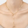 Adornia Tarnish Resistant 14k Gold Plated Slide Thru Paper Clip Chain Lariat - 2 of 3