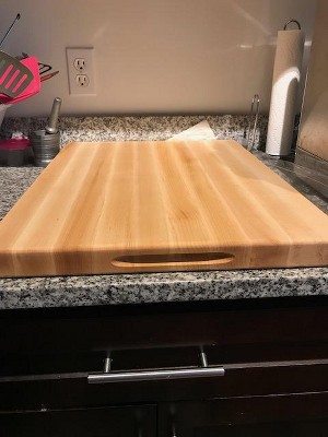 John Boos Newton Prep Master Large Maple Wood Cutting Board For Kitchen, 24  Inches X 18 Inches, 2.25 Inches Thick Grain With Groove & Stainless Pan :  Target