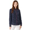Allegra K Women's Printed Long Sleeve Piped Button Down Office Shirt - 3 of 4