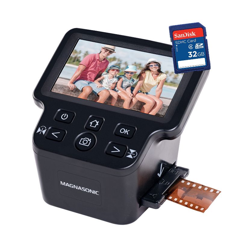 Magnasonic 24MP Film Scanner with Large 5" Display & HDMI with bonus 32GB SD Card - Black, 1 of 10