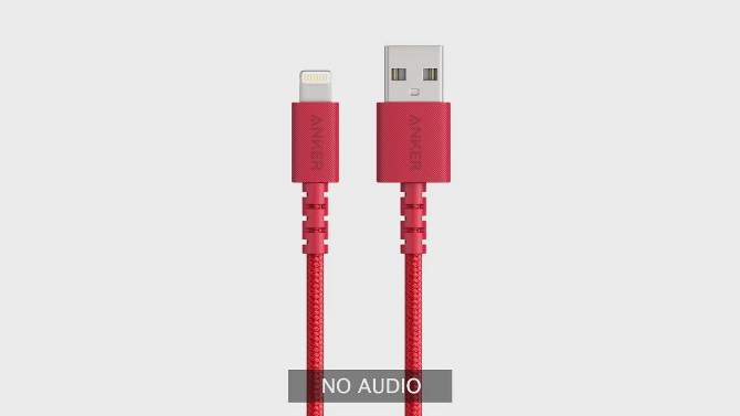 Anker 3&#39; Braided Lightning to USB-A Charging Cable - White, 2 of 6, play video