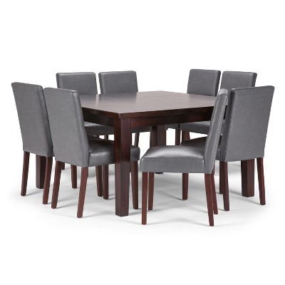 9pc Seymour Solid Hardwood Dining Set Stone Gray - WyndenHall