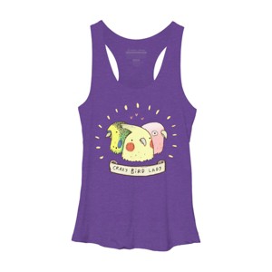 Women's Design By Humans Crazy Bird Lady By SophieCorrigan Racerback Tank Top - 1 of 3