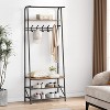Coat Rack Shoe Bench with Hooks, Hall Trees Entryway Bench with Storage, Multifunctional Hallway Organizer - 4 of 4
