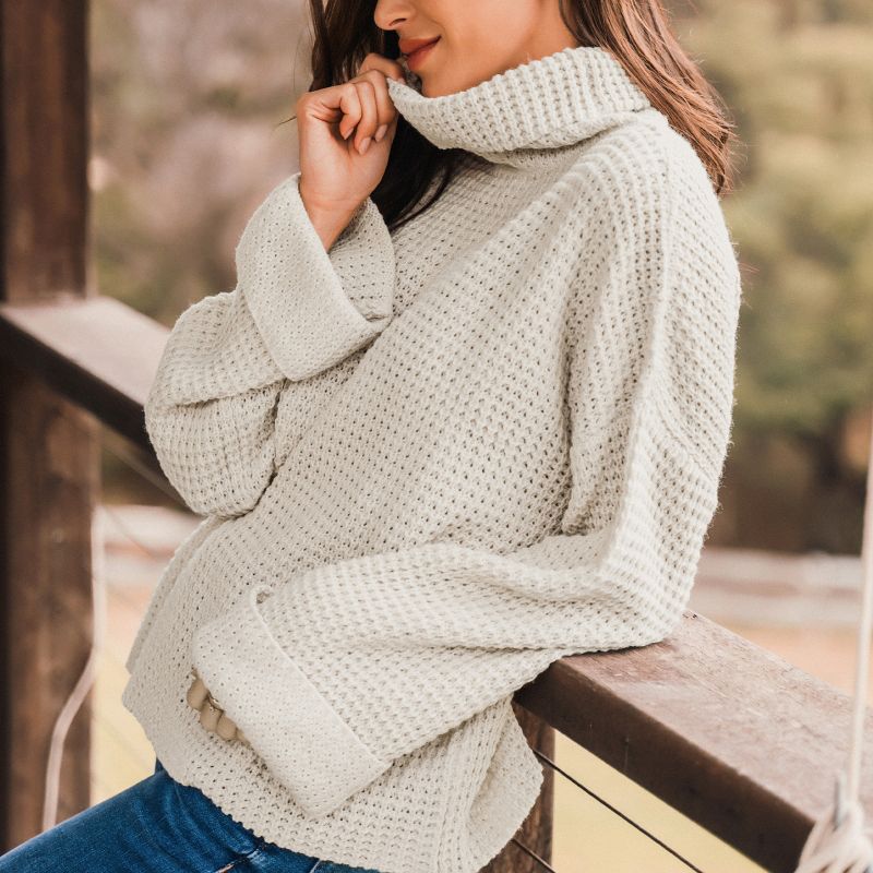 Women's Turtleneck Drop Shoulder Sweater - Cupshe, 2 of 8