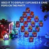 Hachikiko Acrylic Cupcake Stand with Blue LED String Light, Holds 16 Cupcakes - Clear Cupcake Tower for Weddings, Birthdays, Parties & Dessert Tables - 3 of 4