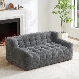 Whisen Lychee Velvet Floor Compression Sofa & Sofa Chair - 1 of 4