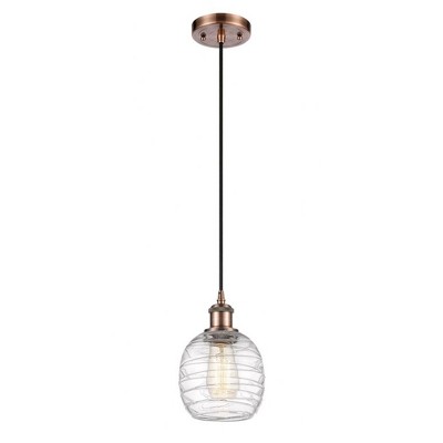 Belfast - 1 Light Cord Hung Mini Pendant In Industrial Style-9 Inches Tall and 6 Inches Wide