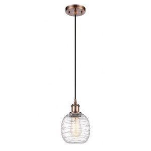 Belfast - 1 Light Cord Hung Mini Pendant In Industrial Style-9 Inches Tall and 6 Inches Wide - 1 of 1