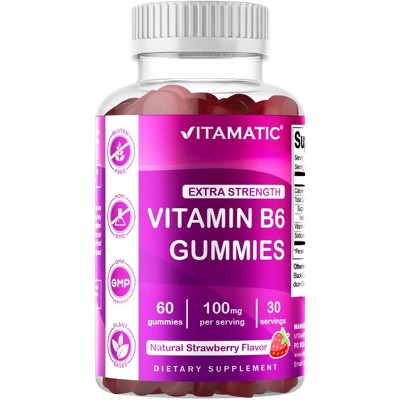 Vitamin B6 100mg - Strawberry Flavor - 60 Gummies