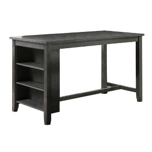 Royal Hampton Counter Height Table with Three Storage Shelves, Gray - 1 of 4