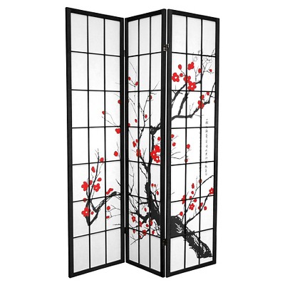 6 ft. Tall Flower Blossom Divider - Black (3 Panels)