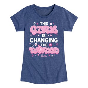 Girls' - Barbie - This Girl Is Changing The World-  Girls Fitted Short Sleeve Graphic T-Shirt Fitted Short Sleeve Graphic T-Shirt - 1 of 4