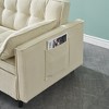 54.3" Fabric 2-Seater Sofa Bed with 2 Pillows & High-Density Sponge Cushioning - 2 of 4