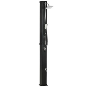 VisioGear 10.6 Gallons Outdoor Shower with 360 Rotating Rainfall, Handheld Shower Head, Outdoor Shower for Backyard Poolside, Black, 7.5"*7.8"*85.5" - 1 of 4