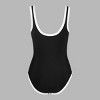 Women's Monochrome Scoop Neck Black&White One-Piece Swimsuit - Cupshe - 2 of 4