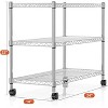 Vynxaria Chrome 3-Tier Utility Storage Shelves, Heavy Duty Adjustable Rack, 24.02" W x 13.78" D x 21.97" H - 3 of 4