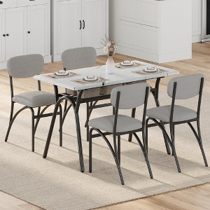 Coucheta Modern Upholstered Dining Chairs - Arched Metal Legs for Kitchen/Living Room - 1 of 4