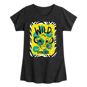 Girls' - Disney - Wild & Free Simba Fitted Short Sleeve Graphic T-Shirt - 1 of 4