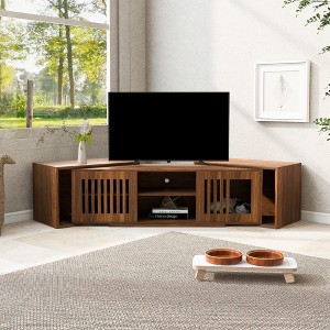 Whisen Furniture-Style TV Stand & Hidden Cat Litter Box & Cat Bed, House with Removable Sliding Door - 1 of 4