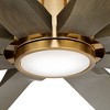 70" Possini Euro Design Defender Modern Indoor Outdoor Ceiling Fan with Dimmable LED Light Remote Control Soft Brass Oak Damp Rated for Patio Exterior - 3 of 4