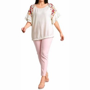 Women's Embroidery Round Neck Top - umgee - 1 of 4