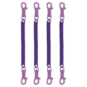 Unique Bargains Retractable Plastic Lobster Clasp Coil Spring Keychain 4 Pcs - 1 of 4