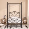 VECELO Metal Canopy Bed Frame, Twin Size Bed Frame with Headboard & Footboard, Heavy Duty Steel Slats, No Box Spring Needed Platform Bed - 4 of 4