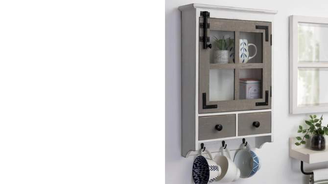 Hutchins Decorative Farmhouse Wood Wall Cabinet White/Gray - Kate &#38; Laurel All Things Decor, 2 of 8, play video