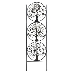 Plow & Hearth Tree of Life Circle Trio Metal Garden Trellis - 1 of 1