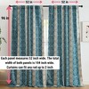 HLC.ME William Boho Damask Striped Back Tab Rod Pocket - Light Blocking Darkening Window Curtains, Set of 2 - 2 of 4