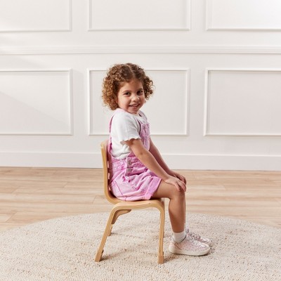 Natural Light Wood Bentwood Kids Dining Chairs, 2-Pack