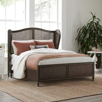 Sausalito Wood and Cane Bed Oiled Bronze - Hillsdale Furniture