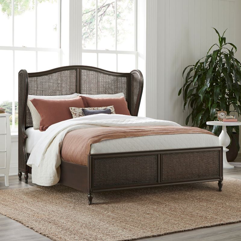 Sausalito Wood and Cane Bed Oiled Bronze - Hillsdale Furniture, 1 of 14