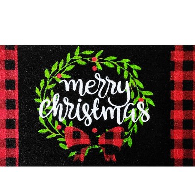 Briarwood Lane Coir Doormat 36x24 Christmas Wreath Medium For Christmas Coir Doormat