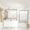Apmir H Rectangular High-Strength Tempered Glass and Aluminum Alloy Framed French Cleat Mounted Wall Decor Bathroom Vanity Mirror in Matte Black - 3 of 4