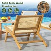 Resenkos Patio Dining Chairs, Patio Kitchen Chairs,Teak Wooden Chair with Handwoven Rattan Seat and Backrest Brown - 4 of 4