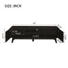 63" Bohemian Rattan TV Stand for 65 Inch TV,Entertainment Center with Storage Cabinets & Solid Wood Legs for Living Room-Baofuwish - 4 of 4