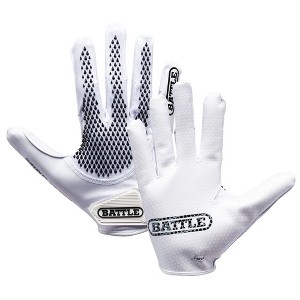 Battle Sports Adult Gauntlet Pro Receiver Football Glove - White/Black - 1 of 2