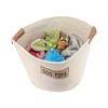 Midlee Rope Dog Toys Basket with Leather Handles - 2 of 4