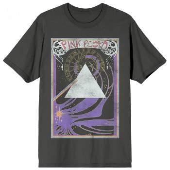 Pink Floyd Triangle With Clock And Rainbow Crew Neck Short Sleeve Charcoal Women's T-shirt