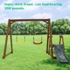 DSVIMOY Swing Set for Backyard, 2-in-1 Outdoor Swing Set with Slide, Climbing Rope Ladder, Kids Backyard Playset, Natural, 98.8"*94.5"*65.9" - 4 of 4
