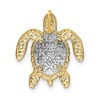 Black Bow Jewelry 14k Yellow and White Gold, Two Tone Sea Turtle Slide, 20mm - 3 of 4