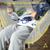 Vynxaria Patio Hammock Chair with Stand, Outdoor Hammock Swing Hanging Lounge Chair with Side Pocket and Headrest, Cream White - 2 of 4