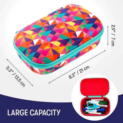 Colorful Geometric Large Capacity Pencil Pouch with Zipper